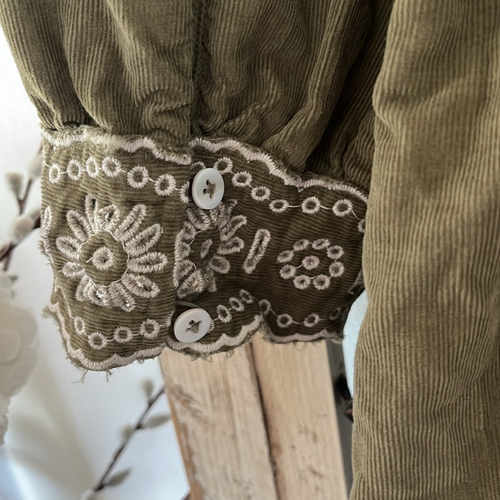 Madewell Embroidered Corduroy Square-Neck Mini Dress - Picture 8 of 10